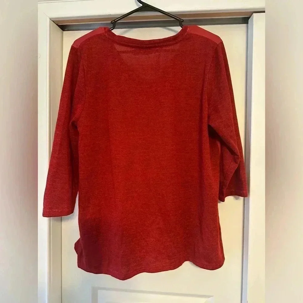 Onque Casual Red Sparkle Cat Embellished Holiday Ugly Christmas Sweater Women XL - Picture 4 of 6